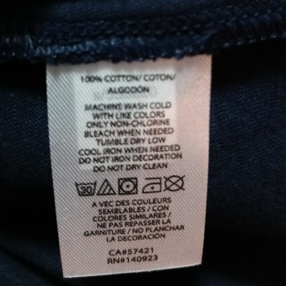 NWT Loft Floral Gold Cone Navy Tee 100% Cotton - Picture 8 of 8